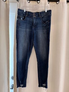 Buckle Black Dark Indigo Distressed Women’s Ankle Skinny Jeans